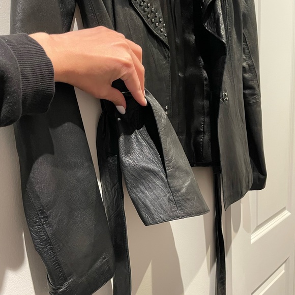 Michael Kors Black Genuine Leather Jacket - XS - Picture 7 of 9